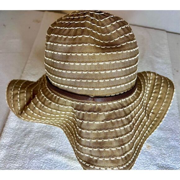 Scala Sun Hat Tan OS One Size Floppy Brim Packable Beach Wedding Summer Shade - Picture 5 of 7